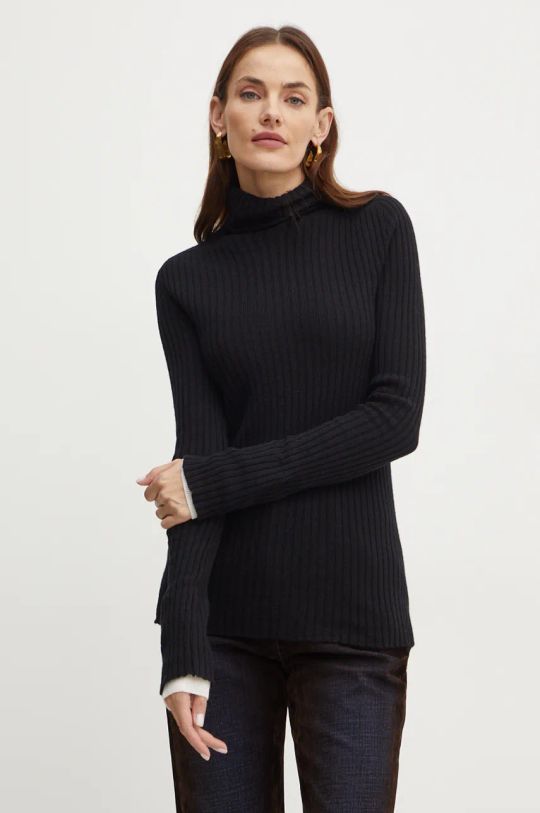 Pinko sweter wełniany wełna czarny 104344.A278