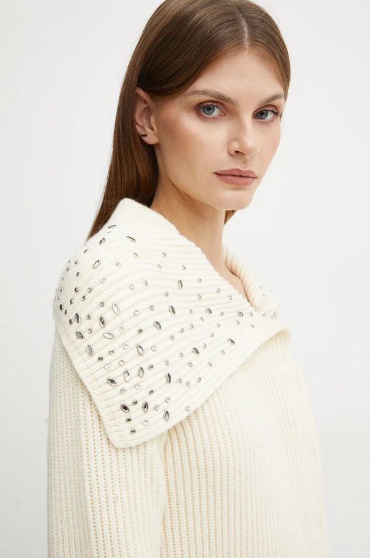 Pinko sweter z domieszką wełny beżowy 104325.A27A