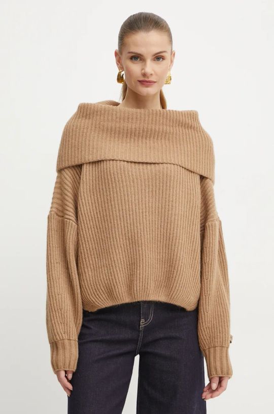 Pinko sweter z domieszką moheru hiszpański brązowy 104493.A282