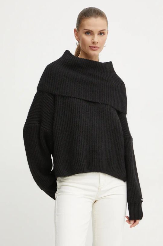 Pinko sweter z domieszką moheru hiszpański czarny 104493.A282