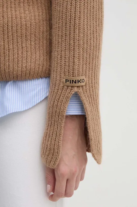 Pulover s dodatkom vune Pinko 104492.A282 smeđa