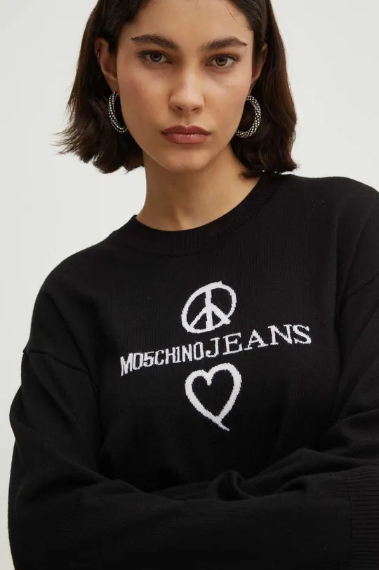 fekete Moschino Jeans gyapjú pulóver