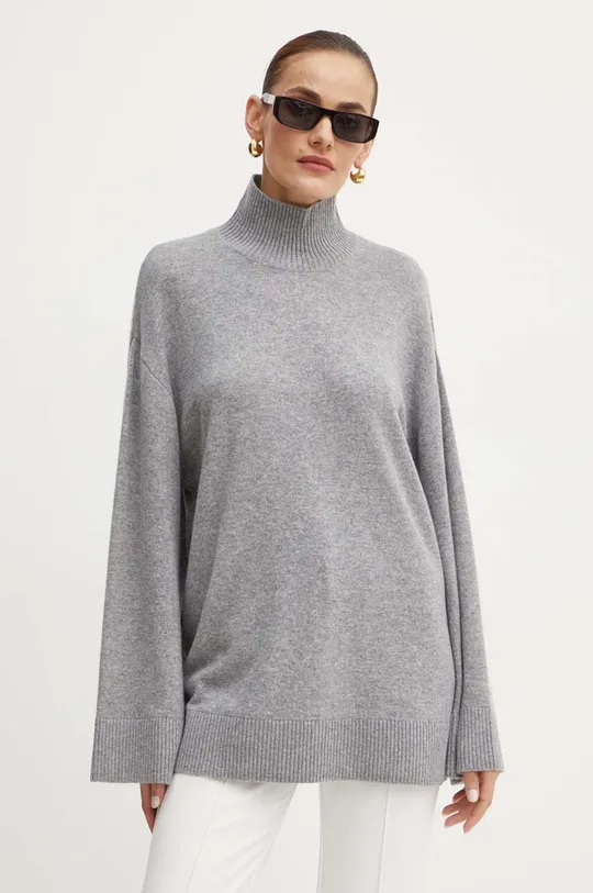 Шерстяной свитер Elisabetta Franchi тонкий серый MK65S46E2