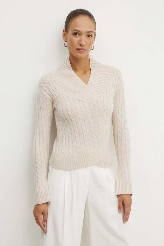 bézs Victoria Beckham gyapjú pulóver Női