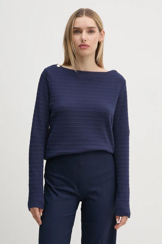 United Colors of Benetton sweter bawełna granatowy 3RWKD108G