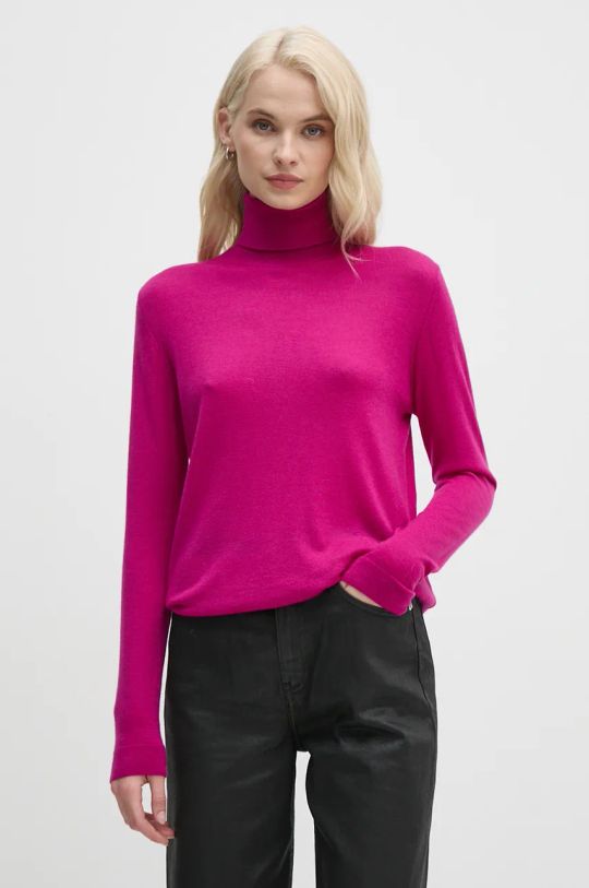 United Colors of Benetton sweter wełna różowy 11AHD203A