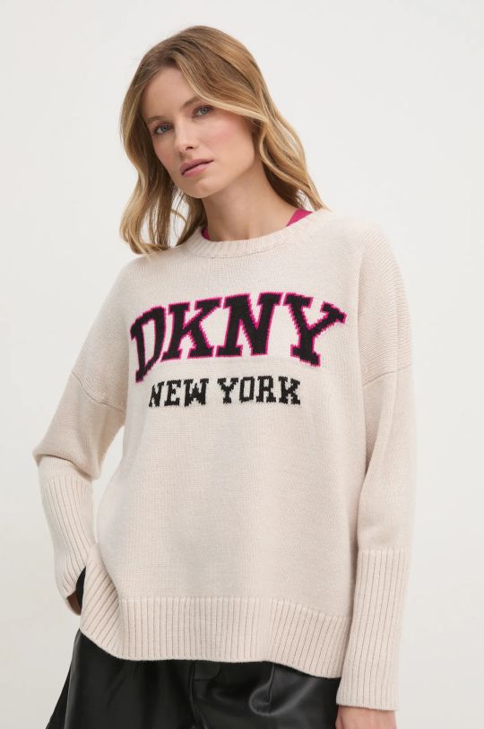 Dkny sweter pozostałe beżowy DJ4R0362