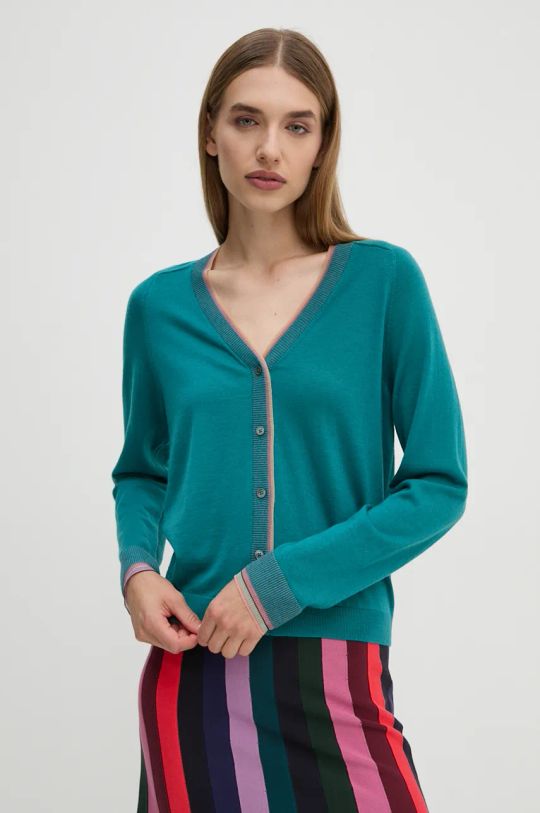 Pulover PS Paul Smith bez uzorka tirkizna W2R.402N.N31198