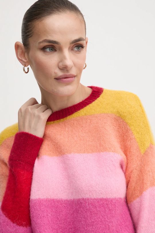 United Colors of Benetton sweter z domieszką wełny różowy 1026E10BS