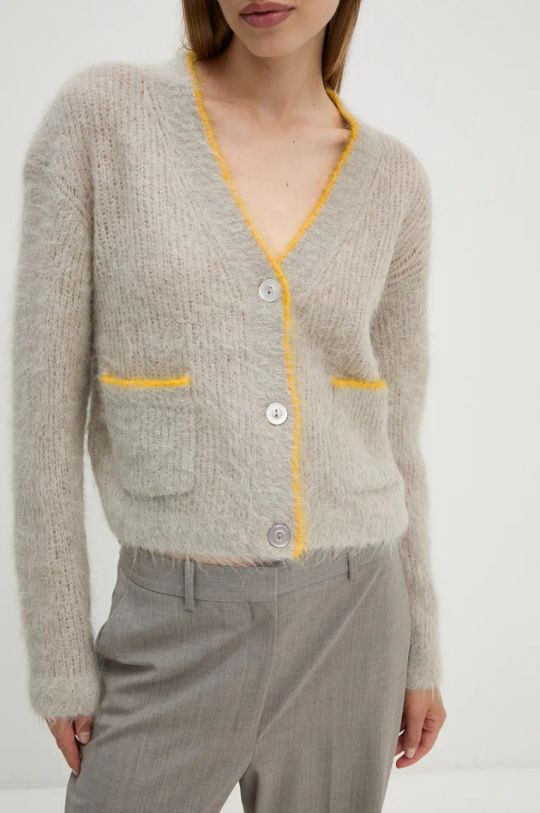 American Vintage cardigan in lana grigio BYM19AH24