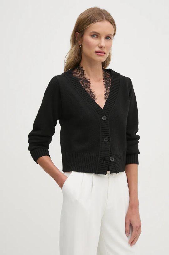 Sisley cardigan in lana nero 1M9AM6026