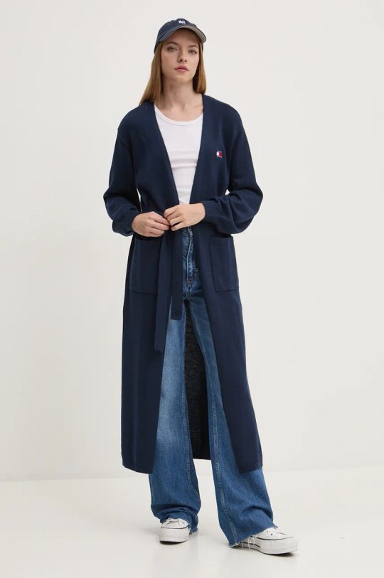 Tommy Jeans cardigan con aggiunta di lana misto lana blu navy DW0DW18691