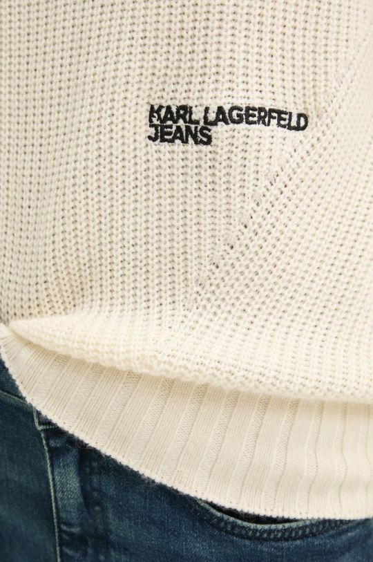 Vlněný svetr Karl Lagerfeld Jeans 246J2003 béžová