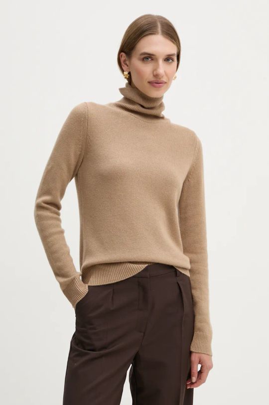 Theory maglione in cachemirie scollo a collo alto beige O0818716