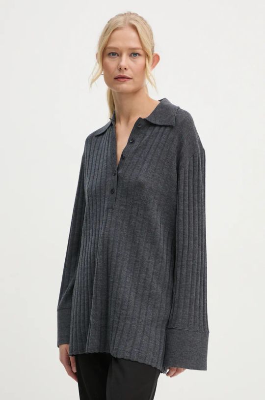 By Malene Birger sweter wełniany DELPHINE wełna szary Q72580001