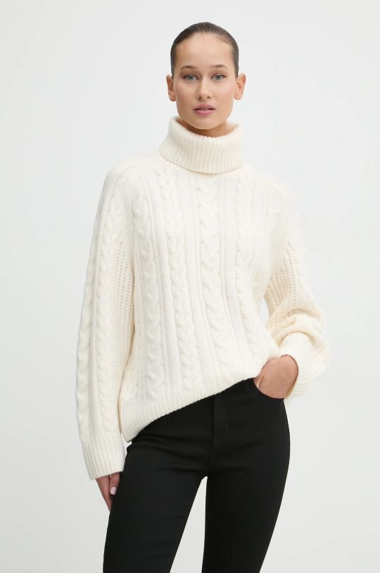 Abercrombie & Fitch sweter z domieszką wełny z domieszką wełny beżowy KI150.4460.178