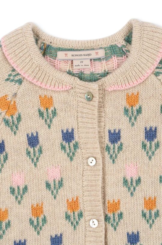 BIMBA Konges Sløjd cardigan in lana per bambini BELOU KNIT CARDIGAN KS101424 beige