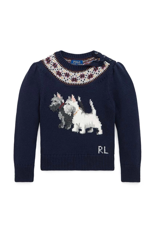 Детски памучен пуловер Polo Ralph Lauren 312950806001 тъмносин AW24