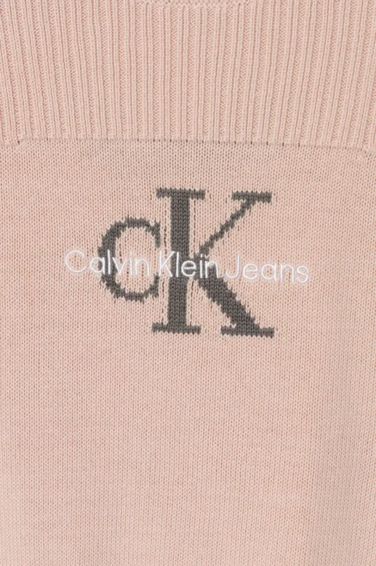 Dziewczynka Calvin Klein Jeans sweter bawełniany dziecięcy IG0IG02654.9BYH. różowy