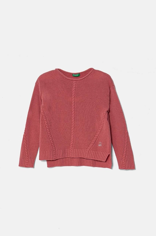 United Colors of Benetton maglione in cotone bambini lana rosa 1244C106X.G.Seasonal