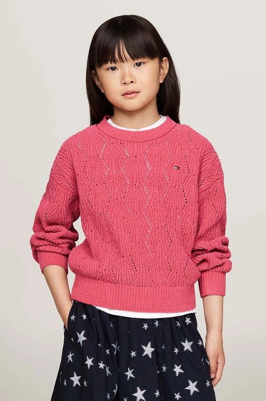 Dziewczynka Tommy Hilfiger sweter dziecięcy KG0KG08153.9BYH. różowy