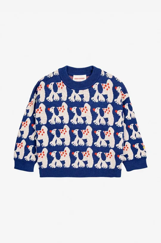 Детский хлопковый свитер Bobo Choses Fairy Dog 224AC114 тёмно-синий AW24