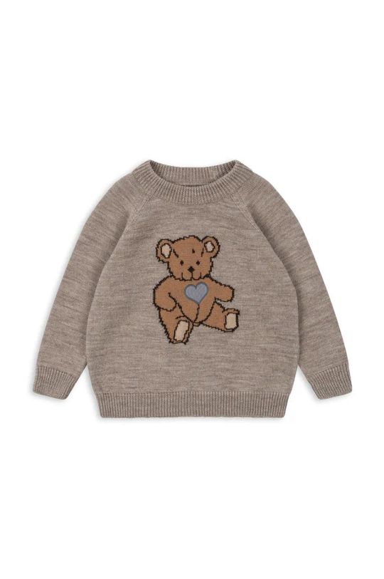 Konges Sløjd maglione in cotone bambini BILLI KNIT BLOUSE lana marrone KS101436