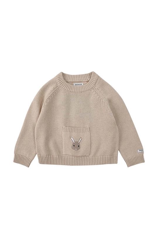 Бебешки памучен пуловер Donsje Loeke Sweater Bunny 3026001. бежов AW24