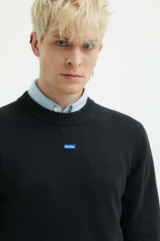 czarny Hugo Blue sweter bawełniany