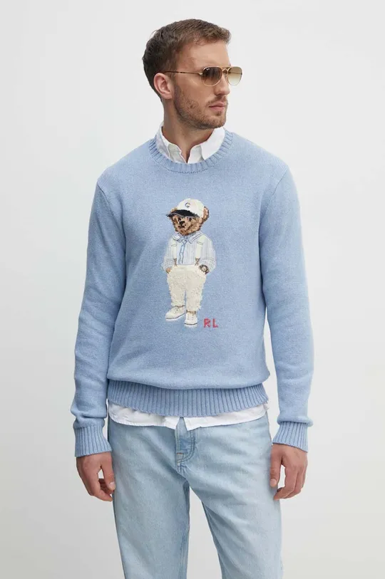 голубой Хлопковый свитер Polo Ralph Lauren