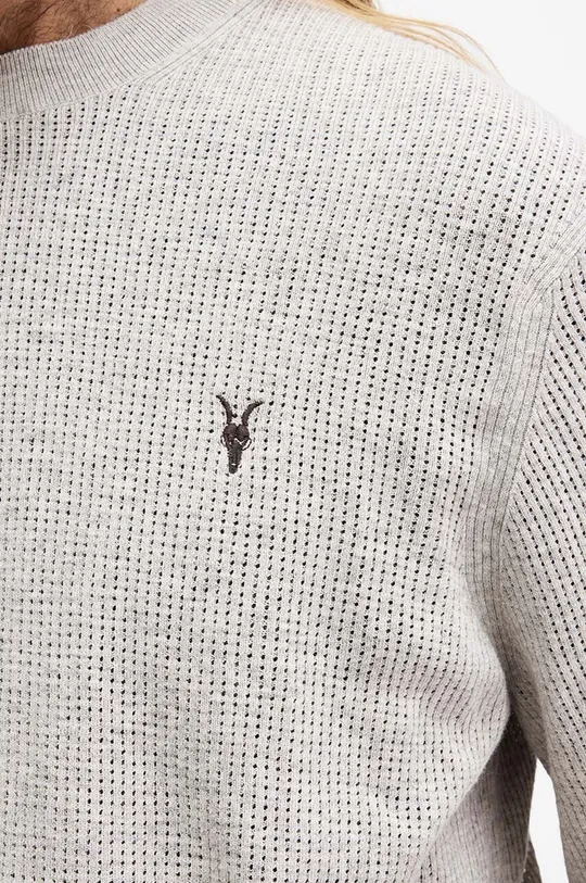 Хлопковый свитер AllSaints AUBREY CREW серый