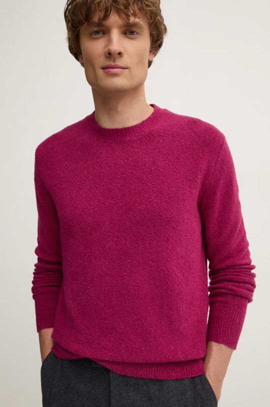 United Colors of Benetton sweter z domieszką wełny różowy 10R2U108E