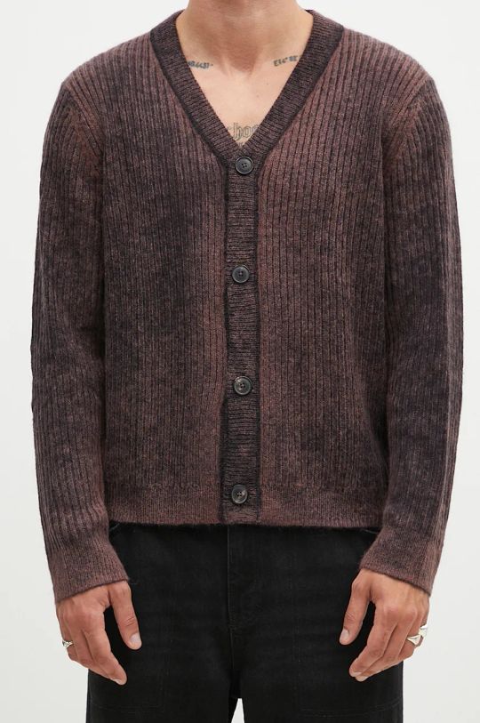 Кардиган с примесью шерсти Paul Smith коричневый M1R.917Y.N02506