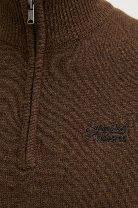 Superdry sweter z domieszką wełny M6110640A.CHB brązowy