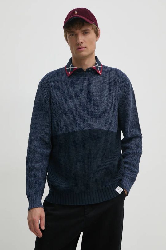 Pepe Jeans maglione in cotone COSTELLO melange blu navy PM702452