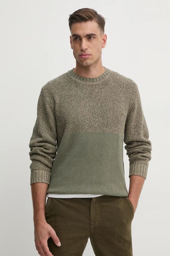 Pepe Jeans maglione in cotone COSTELLO melange verde PM702452