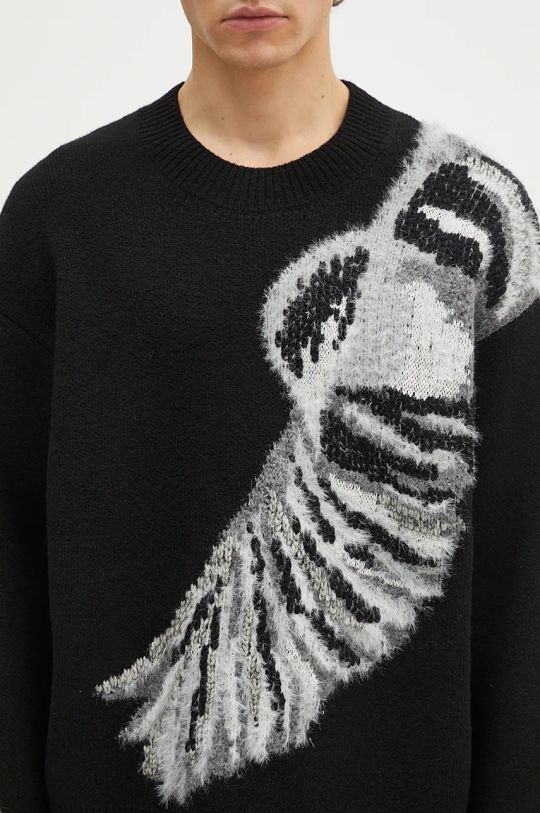 Вовняний светр Y-3 Graphic Knit Crew чорний IW7482