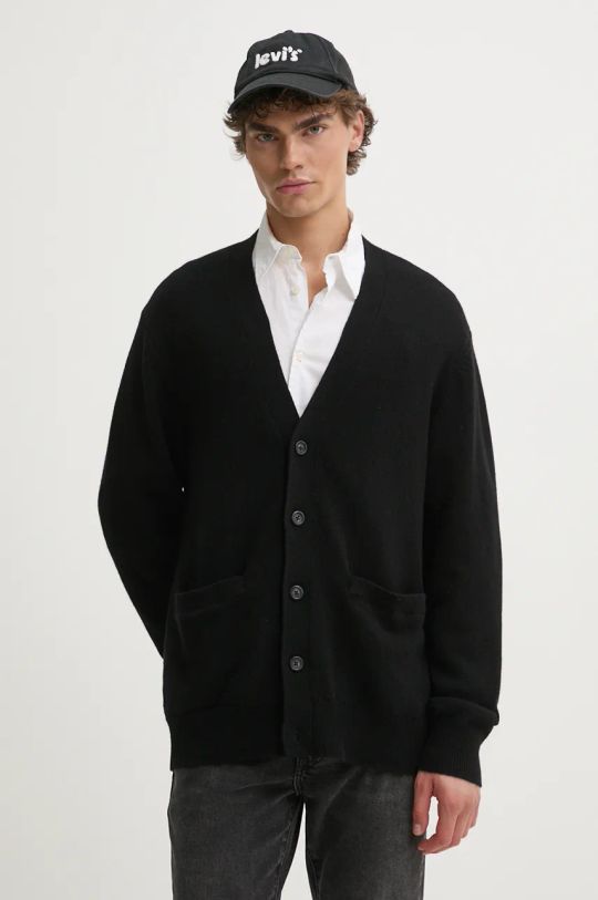 Levi's cardigan din lana uni negru A8621