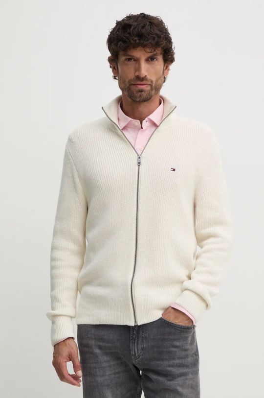 Tommy Hilfiger cardigan in cotone medio spessore beige MW0MW37327