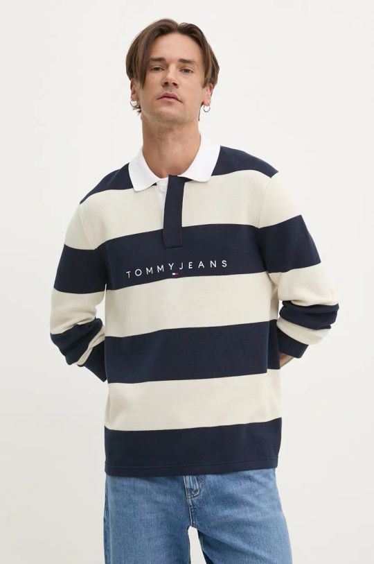 Tommy Jeans sweter bawełniany wzorzyste granatowy DM0DM19443