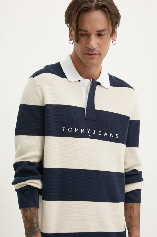 Bavlněný svetr Tommy Jeans námořnická modř DM0DM19443