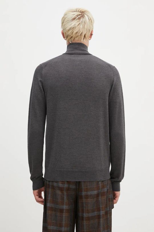 Fred Perry sweter wełniany Classic Half Zip Jumper K7624.R85 szary AW24