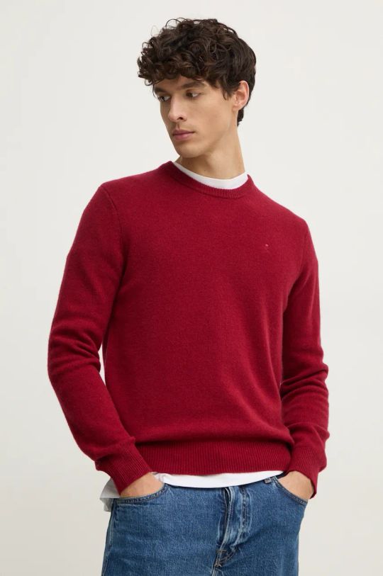 Volnen pulover Hackett London Srednje debeline bordo HM703237