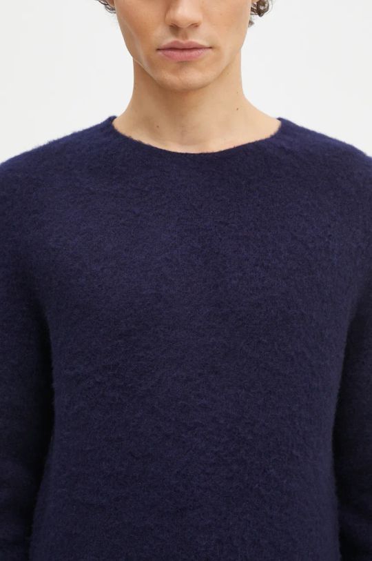 Μάλλινο πουλόβερ Norse Projects Birnir Brushed Lambswool σκούρο μπλε N45.0520.7004