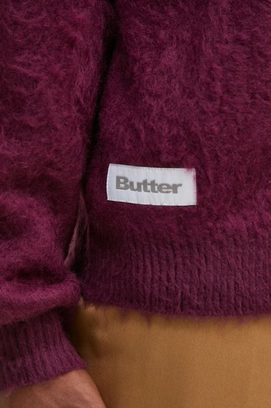 Πλεκτή ζακέτα Butter Goods Mohair Button Up Knitted Shirt μωβ BG243400