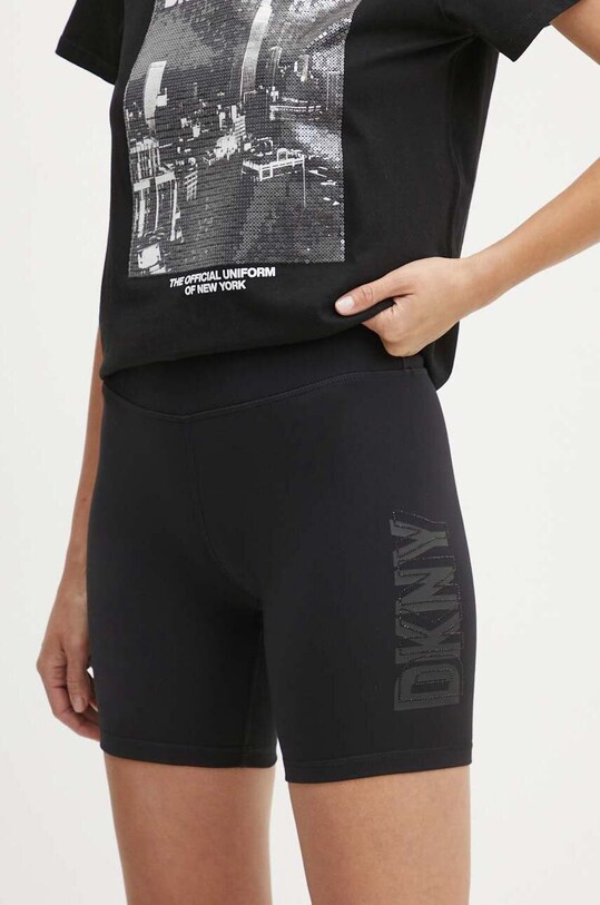 Шорты Dkny женские цвет чёрный с принтом высокая посадка DP4S5194 ...