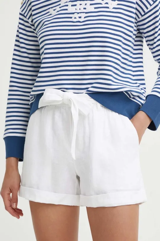 bijela Lanene kratke hlače Polo Ralph Lauren Ženski