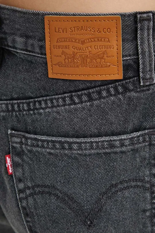 czarny Levi's szorty jeansowe HIGH BAGGY SHORT