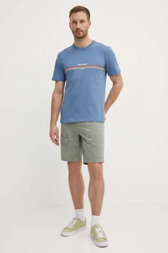 Pepe Jeans szorty jeansowe RELAXED SHORT UTILITY COLOUR zielony