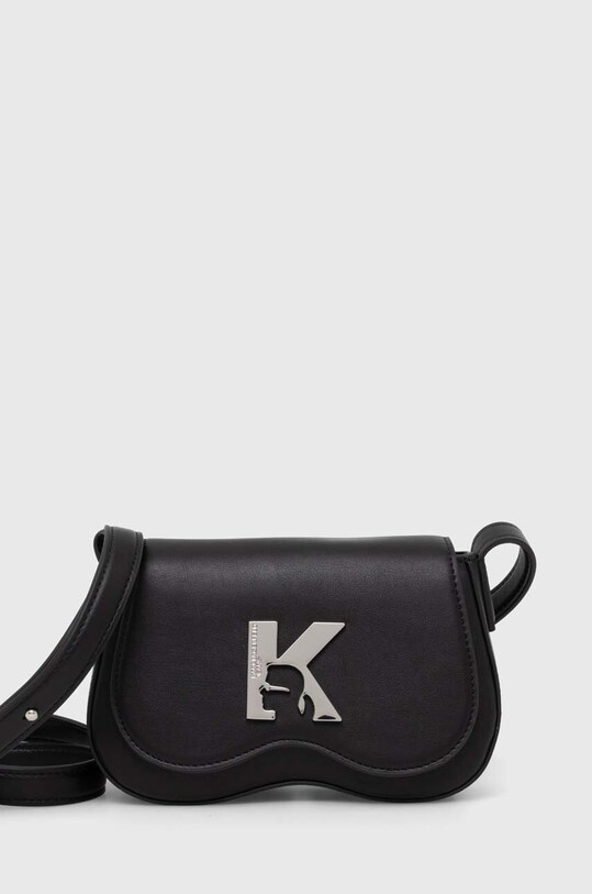 Karl Lagerfeld Jeans Borsa A Tracolla Essential In PU Granulato Nero - Unisex